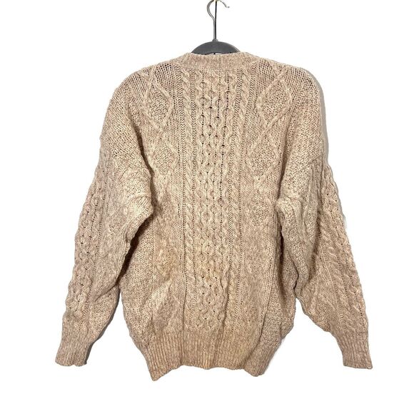 Ll Bean Vintage Sweater Women’s XL Wool Cable Knit Fisherman Chunky Pullover - Picture 2 of 8